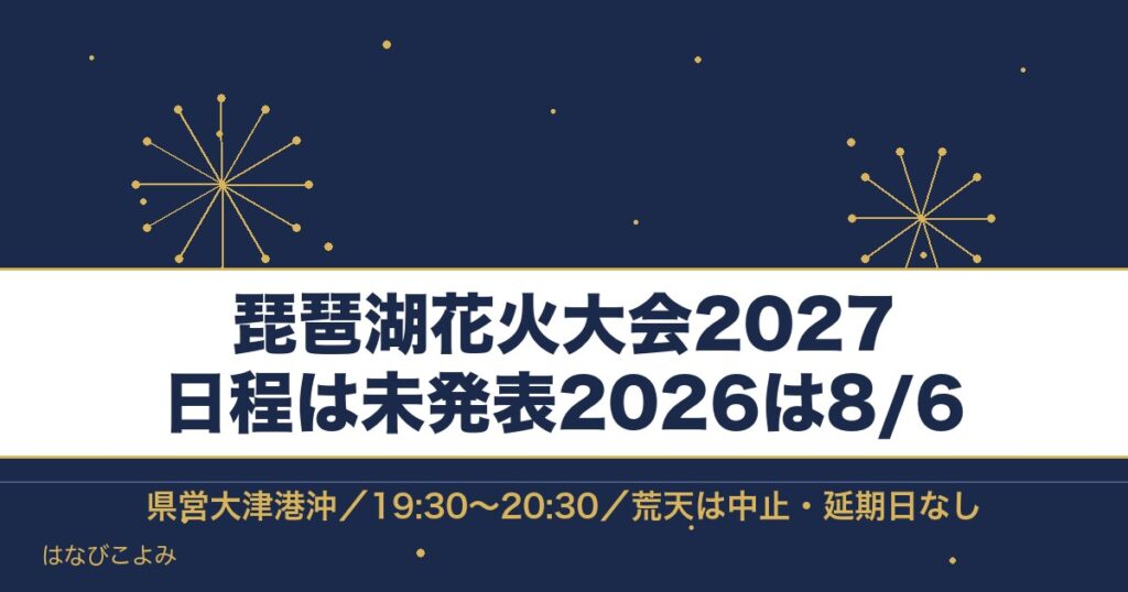 琵琶湖花火大会2027の日程はいつ？2026年の実績と時間も