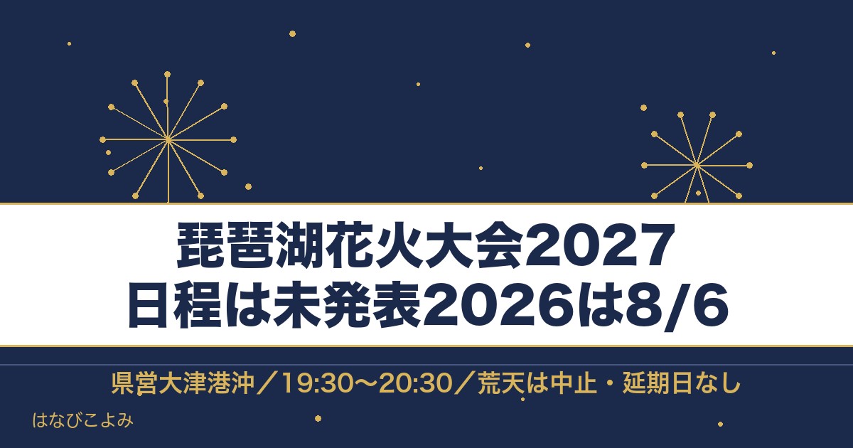 琵琶湖花火大会2027の日程はいつ？2026年の実績と時間も