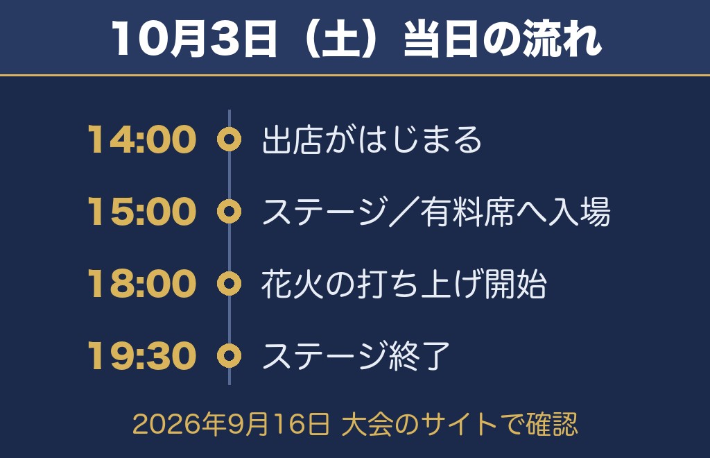 二子玉花火大会2026の日程は10月3日で時間は18時から19時