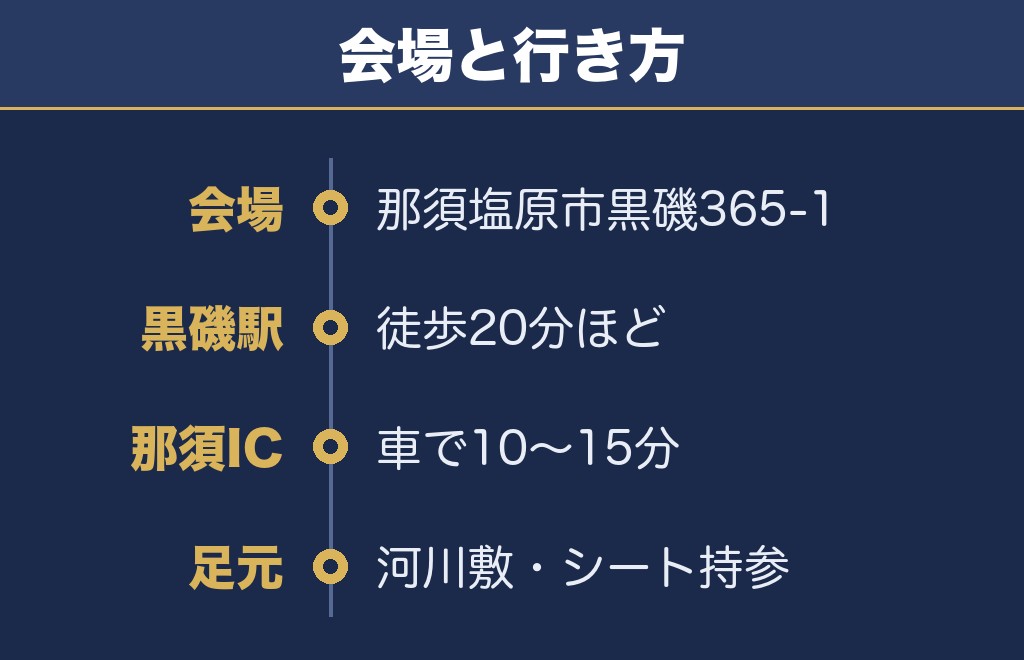 那須野ふるさと花火大会2026の打ち上げ場所は那珂川河畔運動公園