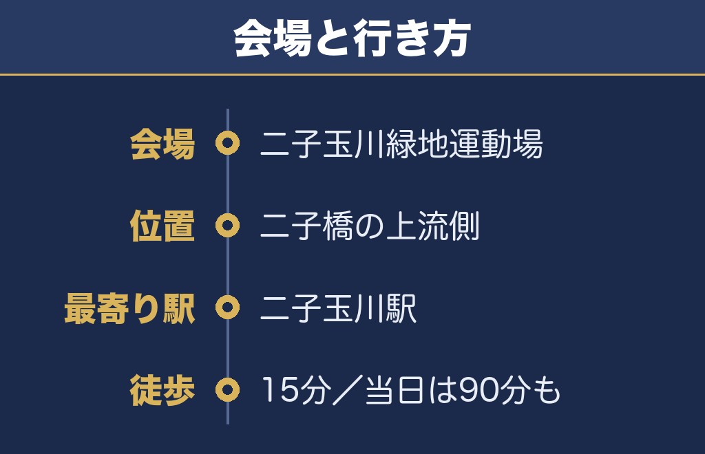 世田谷区たまがわ花火大会2026の打ち上げ場所は二子玉川緑地運動場