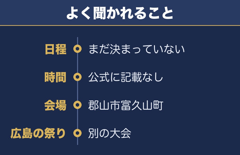 ふくやま夏祭り花火大会2027に関するQ&A