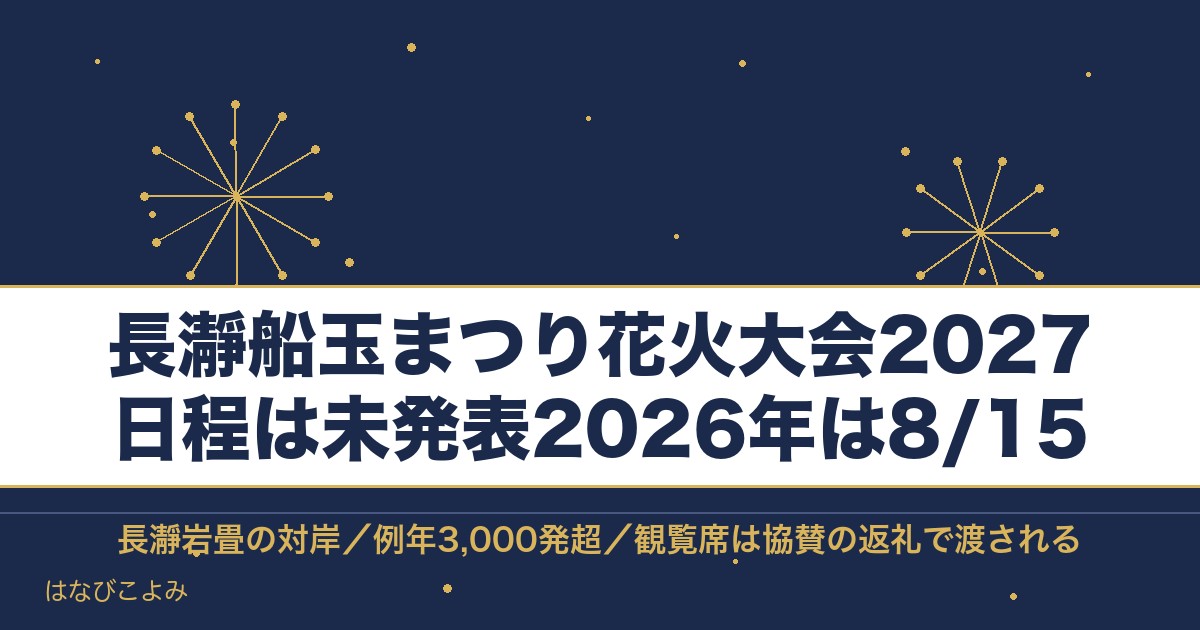 長瀞船玉まつり花火大会2027の日程はいつ？観覧席と時間も