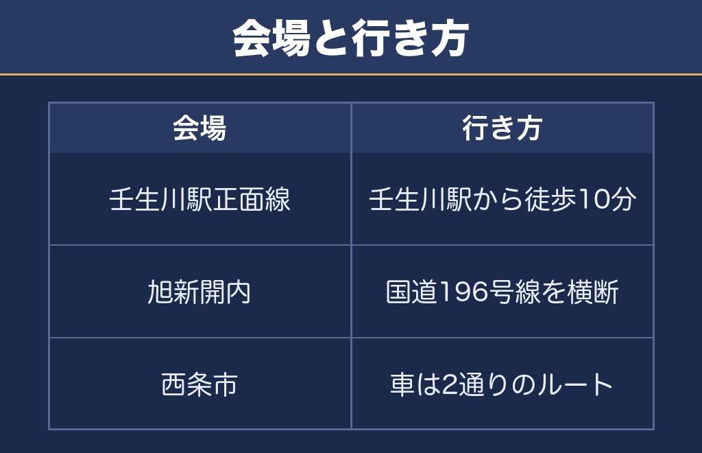 壬生川花火大会2027の会場は壬生川駅正面線