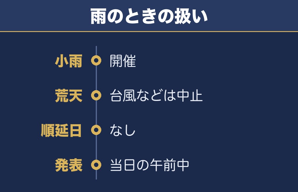 山形大花火大会は小雨決行・荒天中止で順延なし